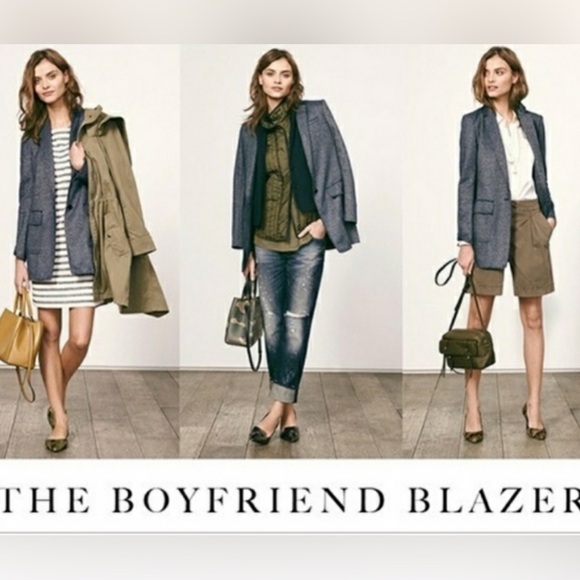 NWT Banana Republic Wool Blend Textured Boyfriend Blazer Sz 8P - Picture 14 of 14